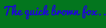 Image with Font Color 1D00DD and Background Color 03761E